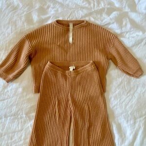 Millk Kids Ribbed Knit and Pants Set